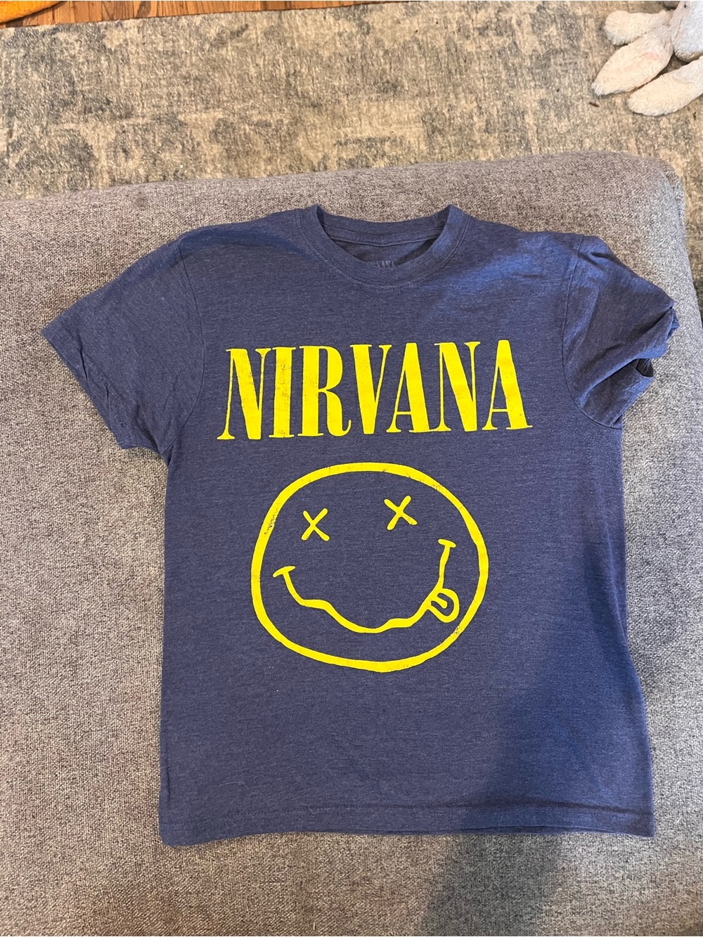 NIRVANA Navy Short Sleeve Tee with Yellow Logo